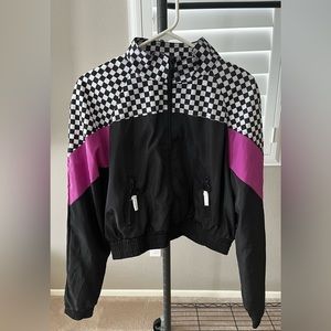 Checkered Black/Magenta Windbreaker Rue 21
